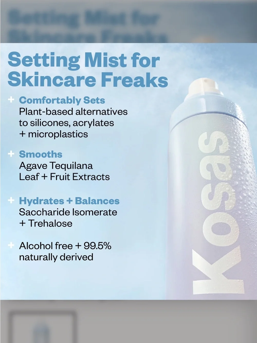 Kosas cloud set airy setting and smoothing mist